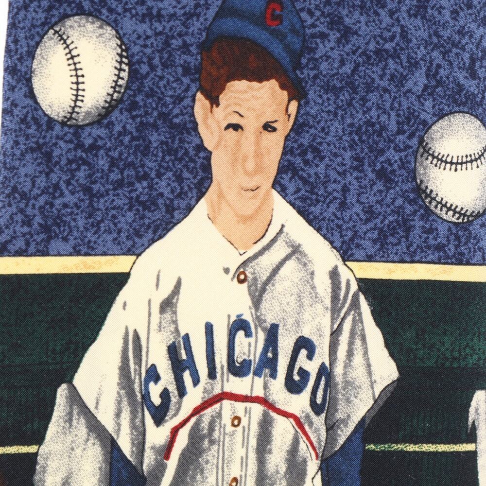 Vtg Norman Rockwell Baseball Tie Mens 58 in Saturday Evening Post Cubs Dugout